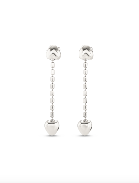 UNOde50 Silver Chain Heart Earrings